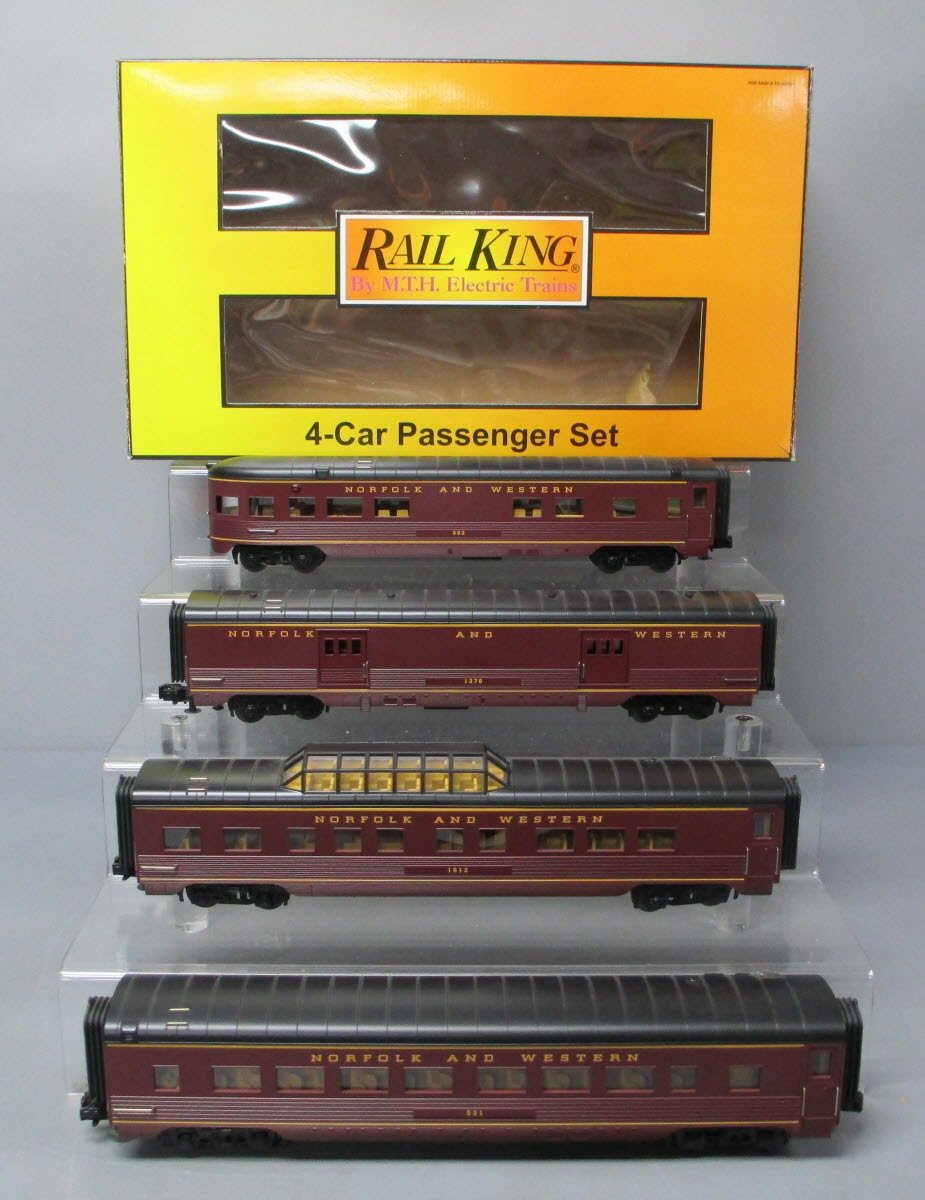 MTH 30-67418 O Norfolk & Western 60’ Streamlined ABS Passenger Set (Set of 4)
