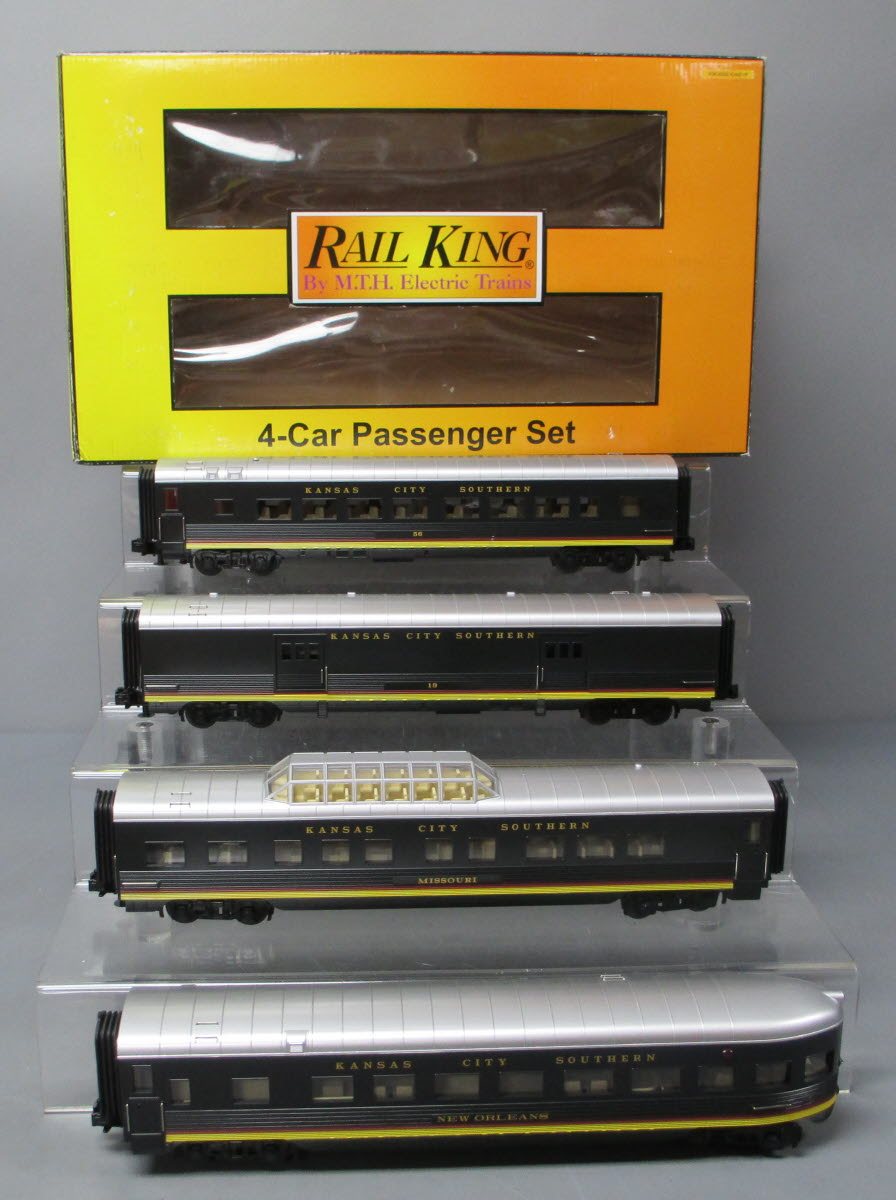 MTH 30-67588 O Kansas City Southern 60' Streamlined ABS Passenger Set (Set of 4)