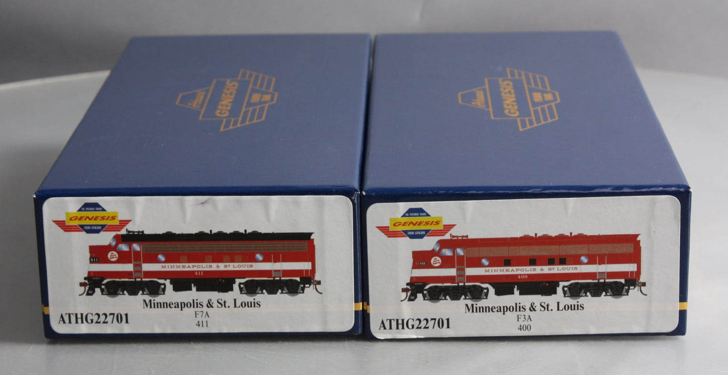 Athearn G22701 HO M&StL/Freight F3A/F7A Diesel Locomotive #400, #411