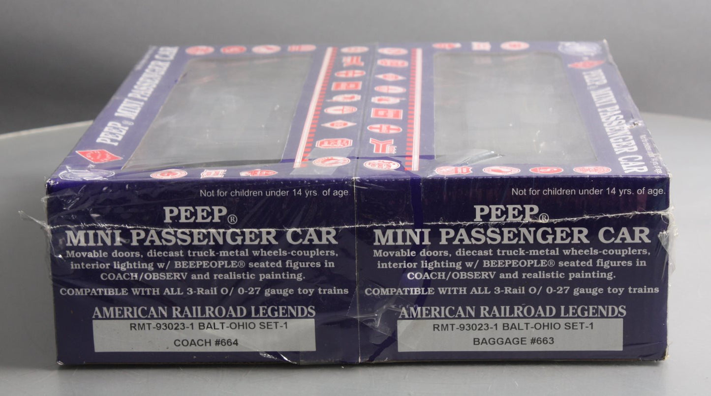 RMT 93023-1 O Gauge B&O Peep Mini Passenger Cars #663/664
