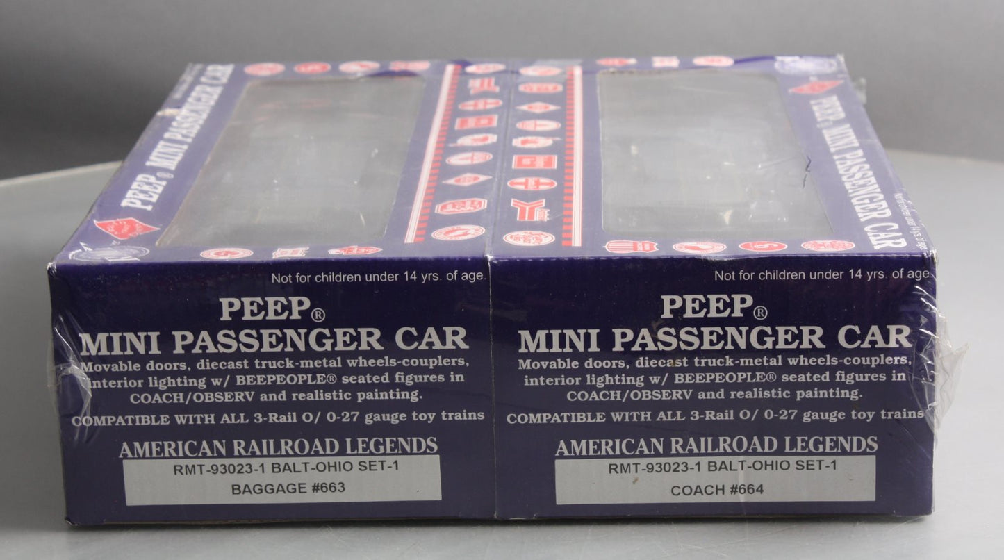 RMT 93023-1 O Gauge B&O Peep Mini Passenger Cars #663/664