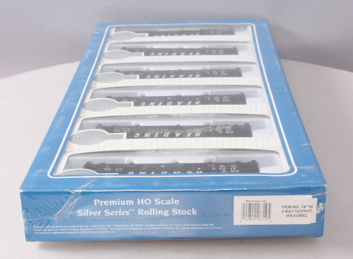 Bachmann 18710 HO Scale Reading 3-Bay 100-Ton Open Hopper (Pack of 6)