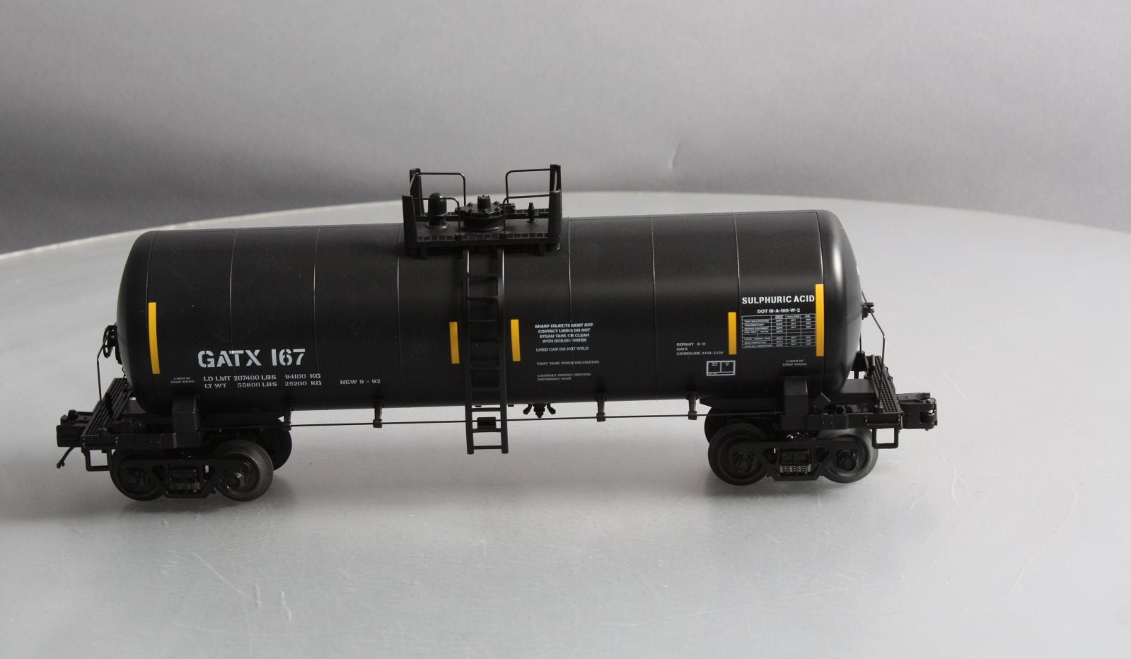 MTH 20-96286 O Gauge GATX Tank Car #167