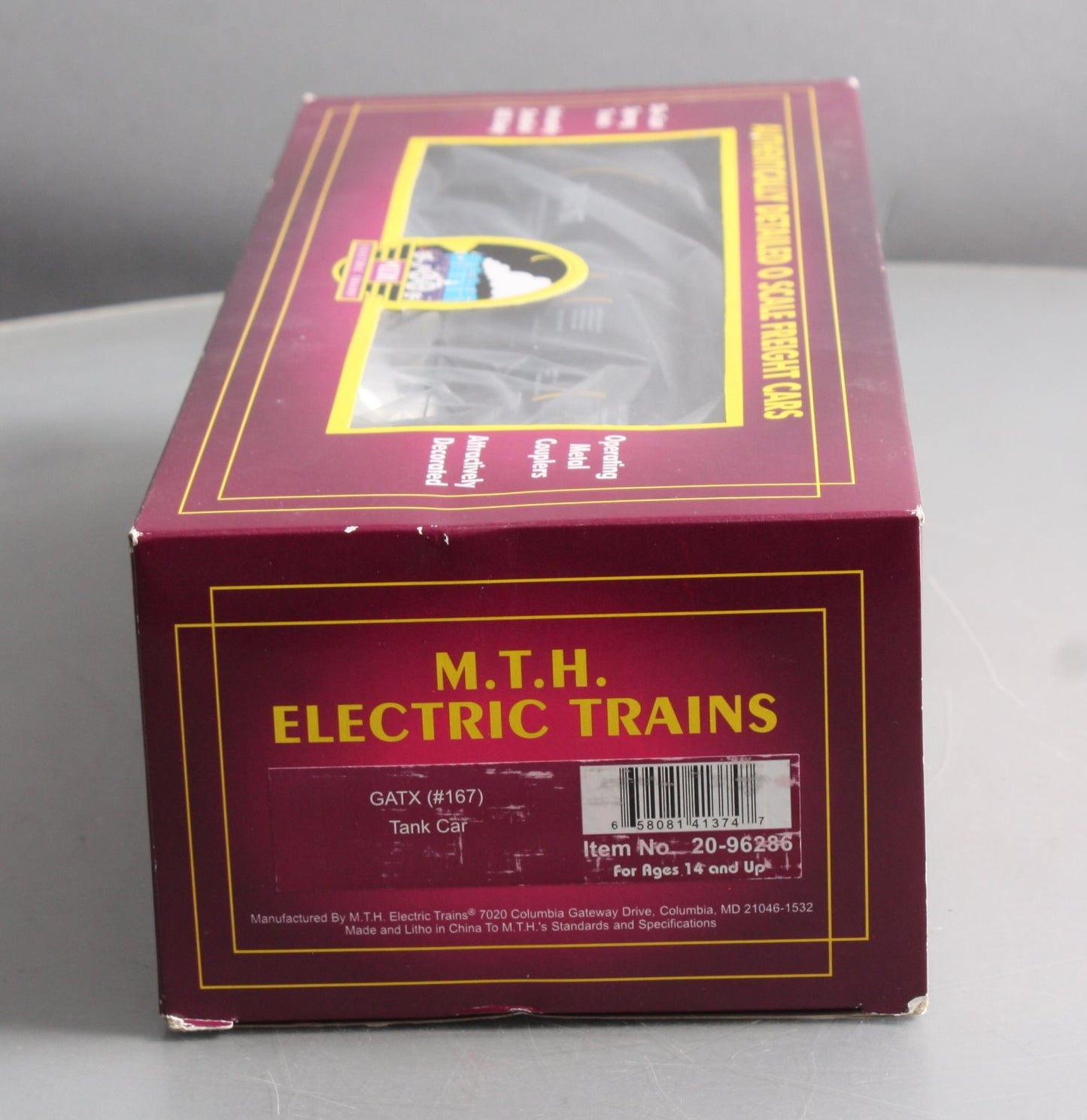 MTH 20-96286 O Gauge GATX Tank Car #167