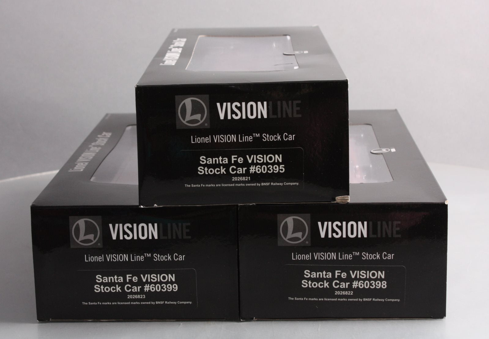 Lionel 2026820 O VISIONLINE Santa Fe Stock Car #60395 (Set of 3)