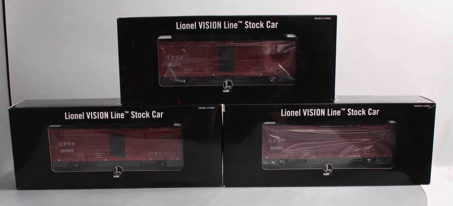 Lionel 2026820 O VISIONLINE Santa Fe Stock Car #60395 (Set of 3)