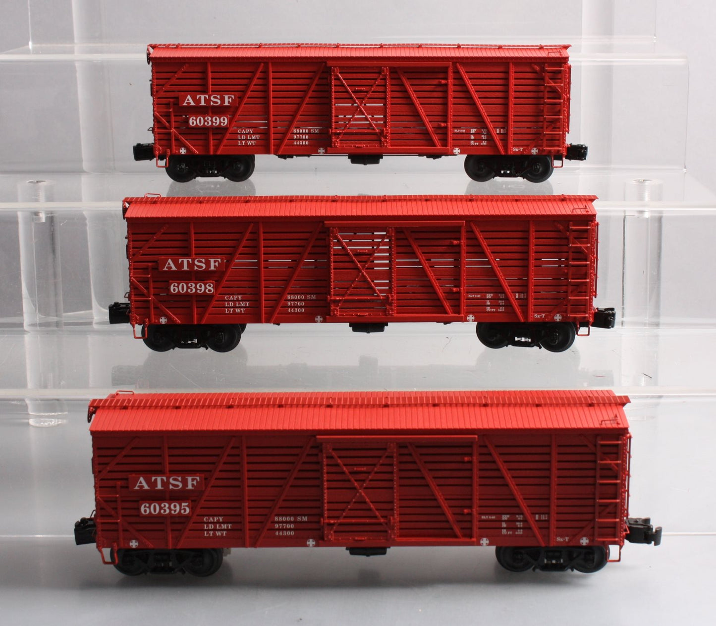 Lionel 2026820 O VISIONLINE Santa Fe Stock Car #60395 (Set of 3)