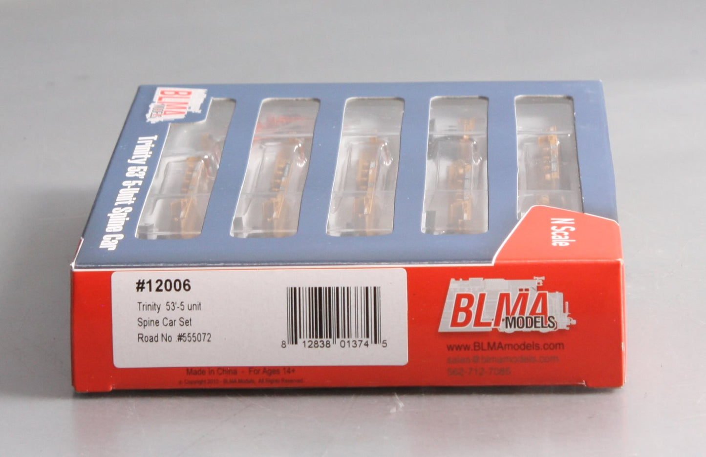 BLMA Models 12006 N Scale TTAX 53' Spine Car #555072 (Set of 5)