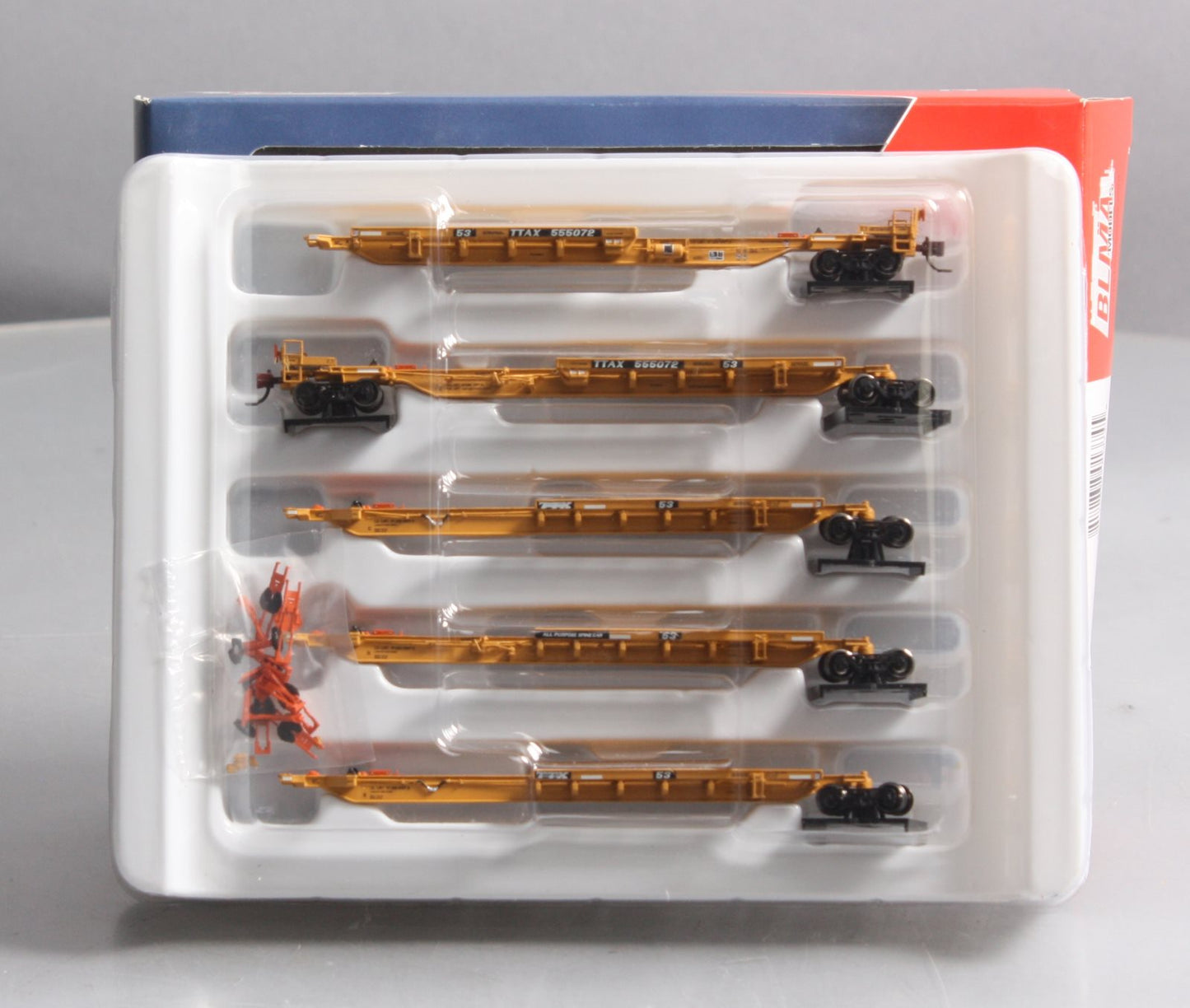 BLMA Models 12006 N Scale TTAX 53' Spine Car #555072 (Set of 5)