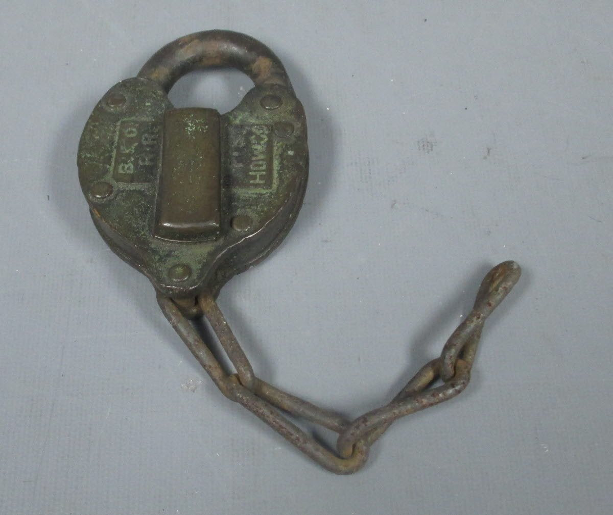 HDW CO. Vintage Baltimore and Ohio Railroad Lock w/o Key VG