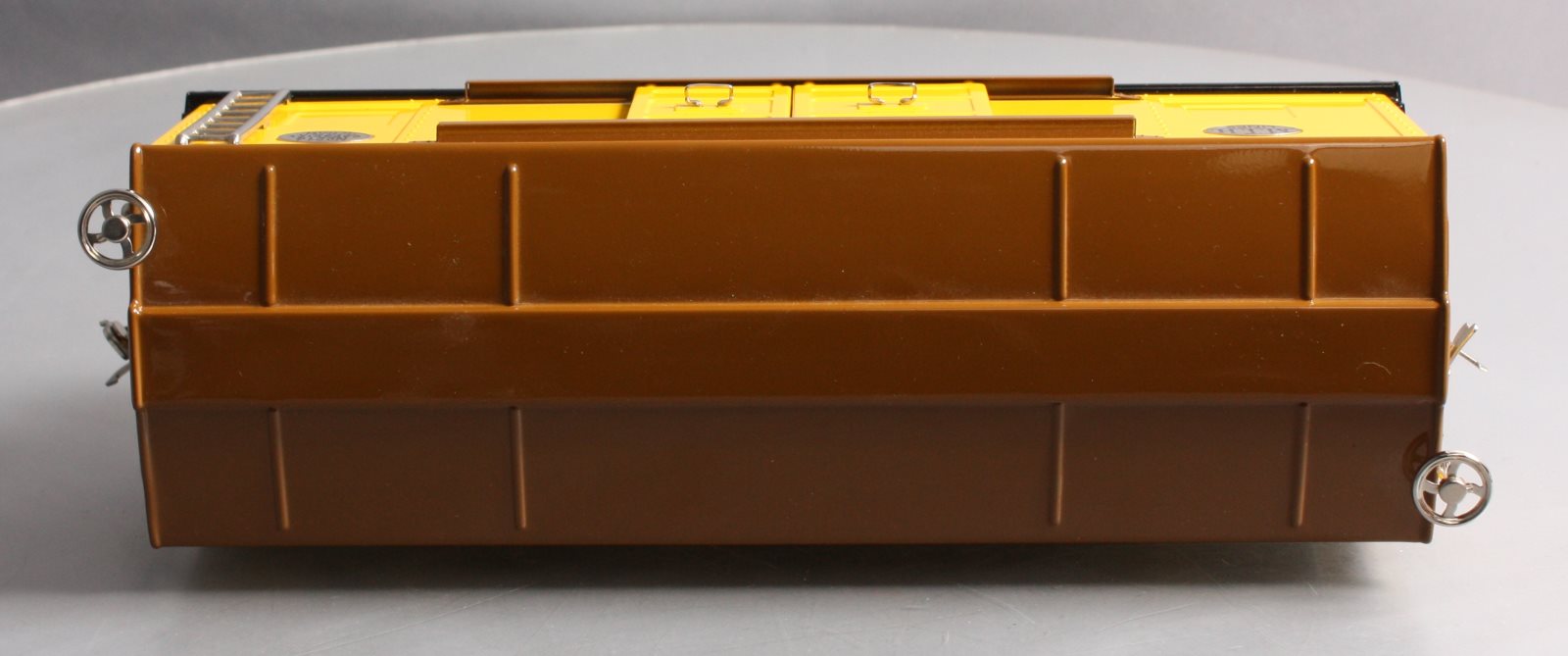 MTH 10-201 Standard Gauge Yellow/Brown Boxcar With Nickel Trim #214