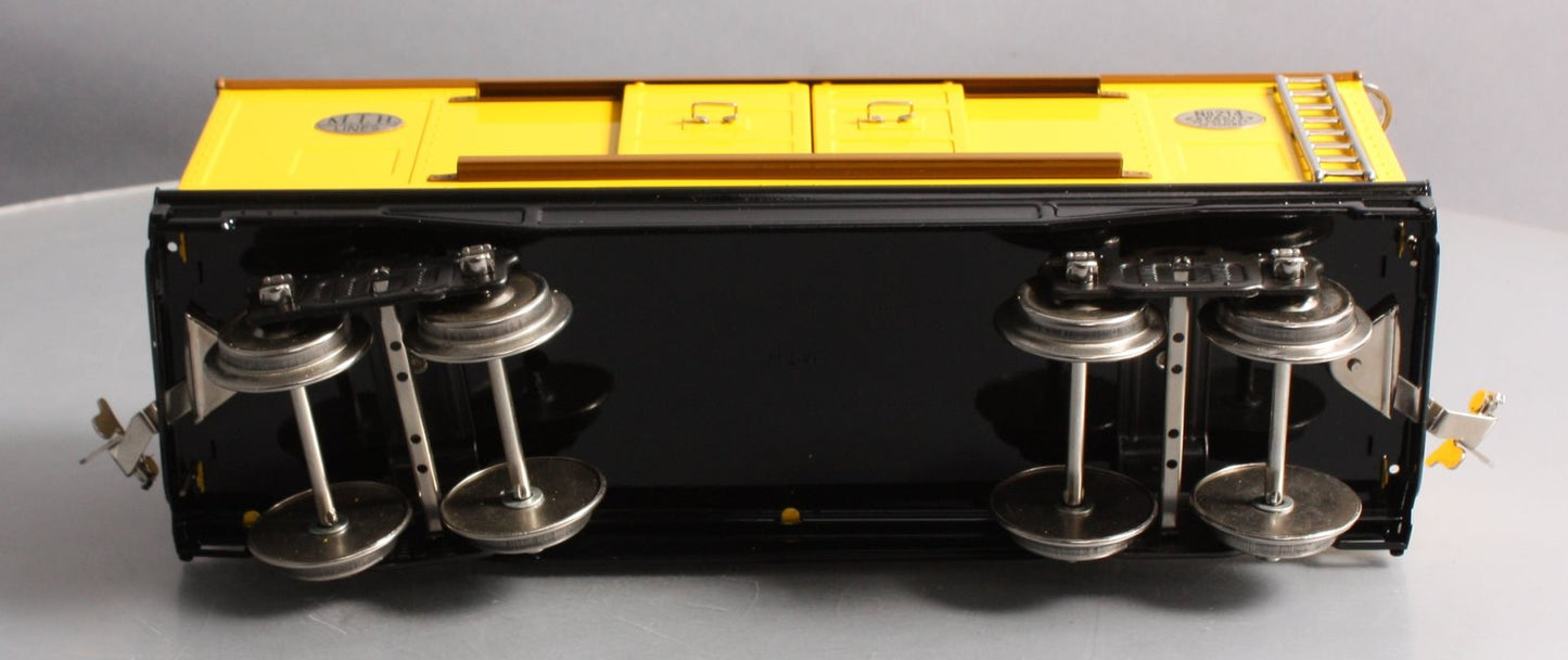 MTH 10-201 Standard Gauge Yellow/Brown Boxcar With Nickel Trim #214