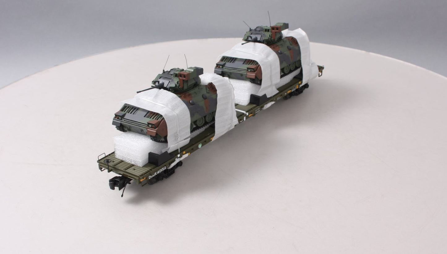 MTH 20-95426 O U.S. Army 60' Flat Car w/(2) Bradley Fighting Vehicles #40152