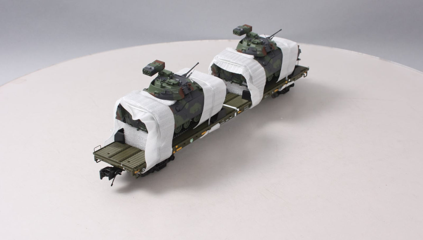 MTH 20-95426 O U.S. Army 60' Flat Car w/(2) Bradley Fighting Vehicles #40152