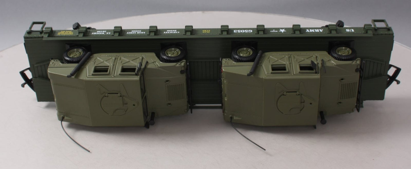 USA Trains R1746 G US Army Flat Car w/ Army Humvees #G5053