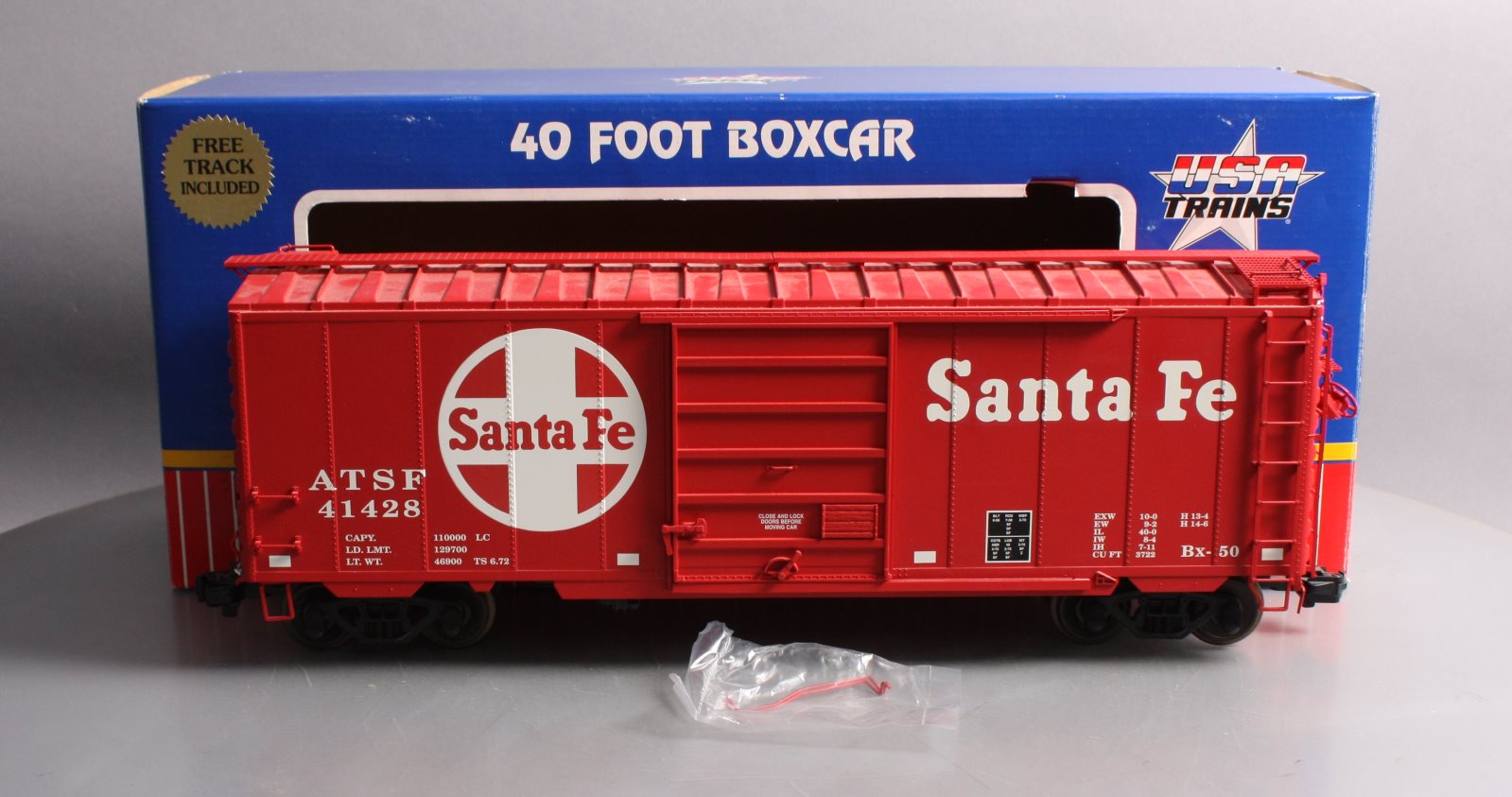 USA Trains R19200B G Santa Fe 40 Ft. PS-1 Simulated Steel Box Car