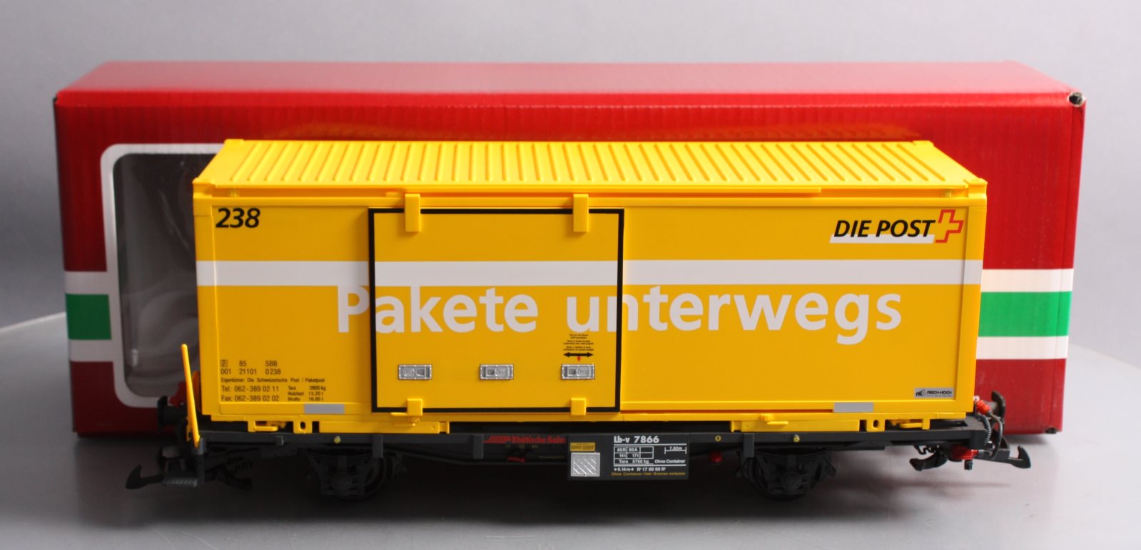 LGB 47890 G Scale RhB Post Container Car – Trainz