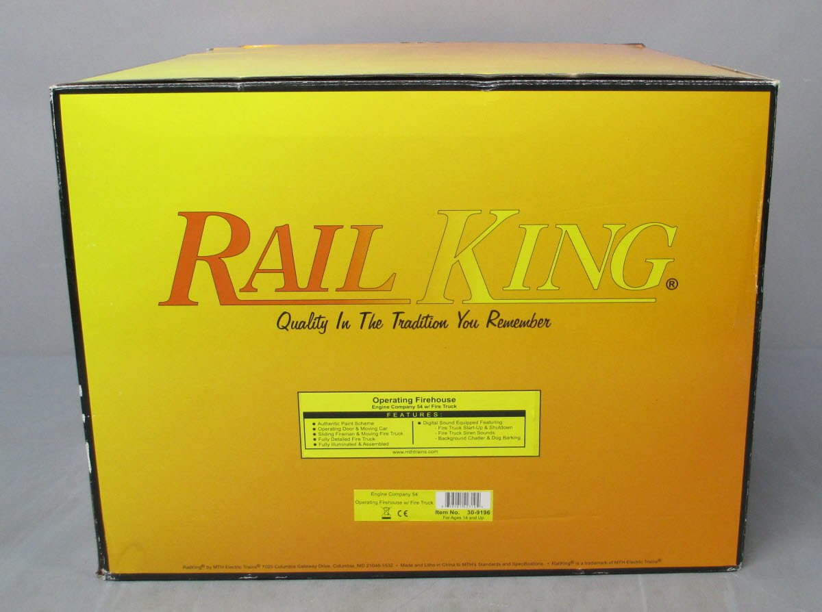 MTH 30-9196 O Engine Company 54 RailKing Operating Firehouse