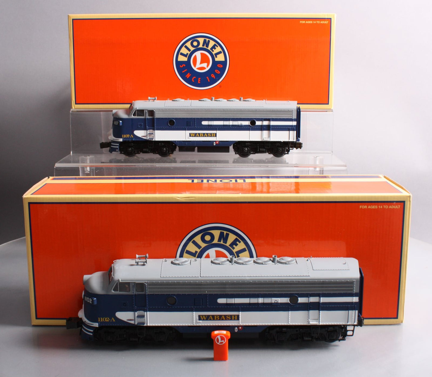Lionel 6-38712 O Wabash F-7 A-A Diesel Locomotive Set #1102-A, #1107-A
