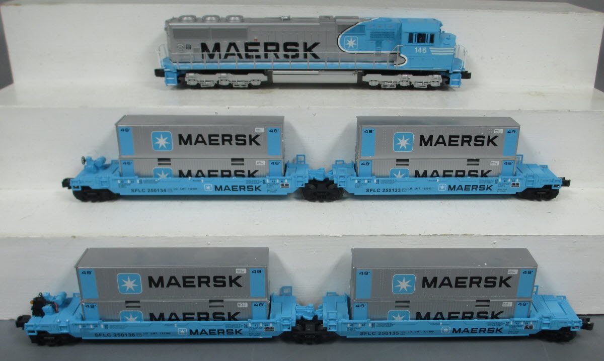 Lionel 6-21950 Maersk SD70 Maxi-Stack O Gauge Diesel Train Set EX