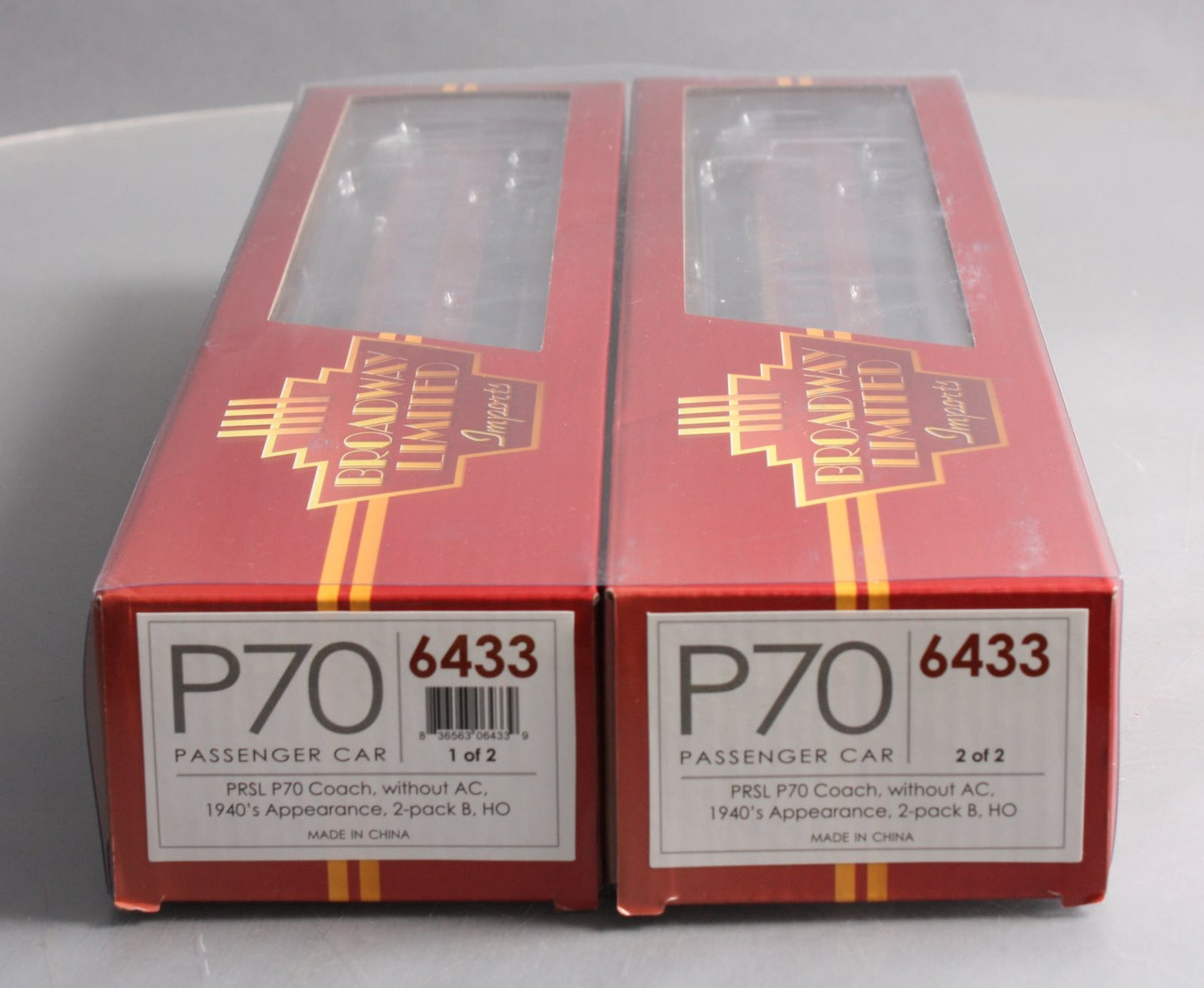 Broadway Limited 6433 HO PRSL P70 Coach Set B (Set of 2)