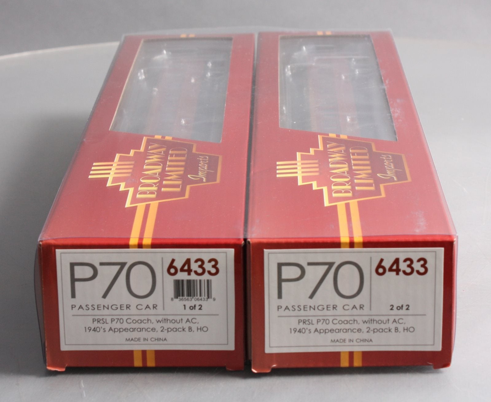 Broadway Limited 6433 HO PRSL P70 Coach Set B (Set of 2)