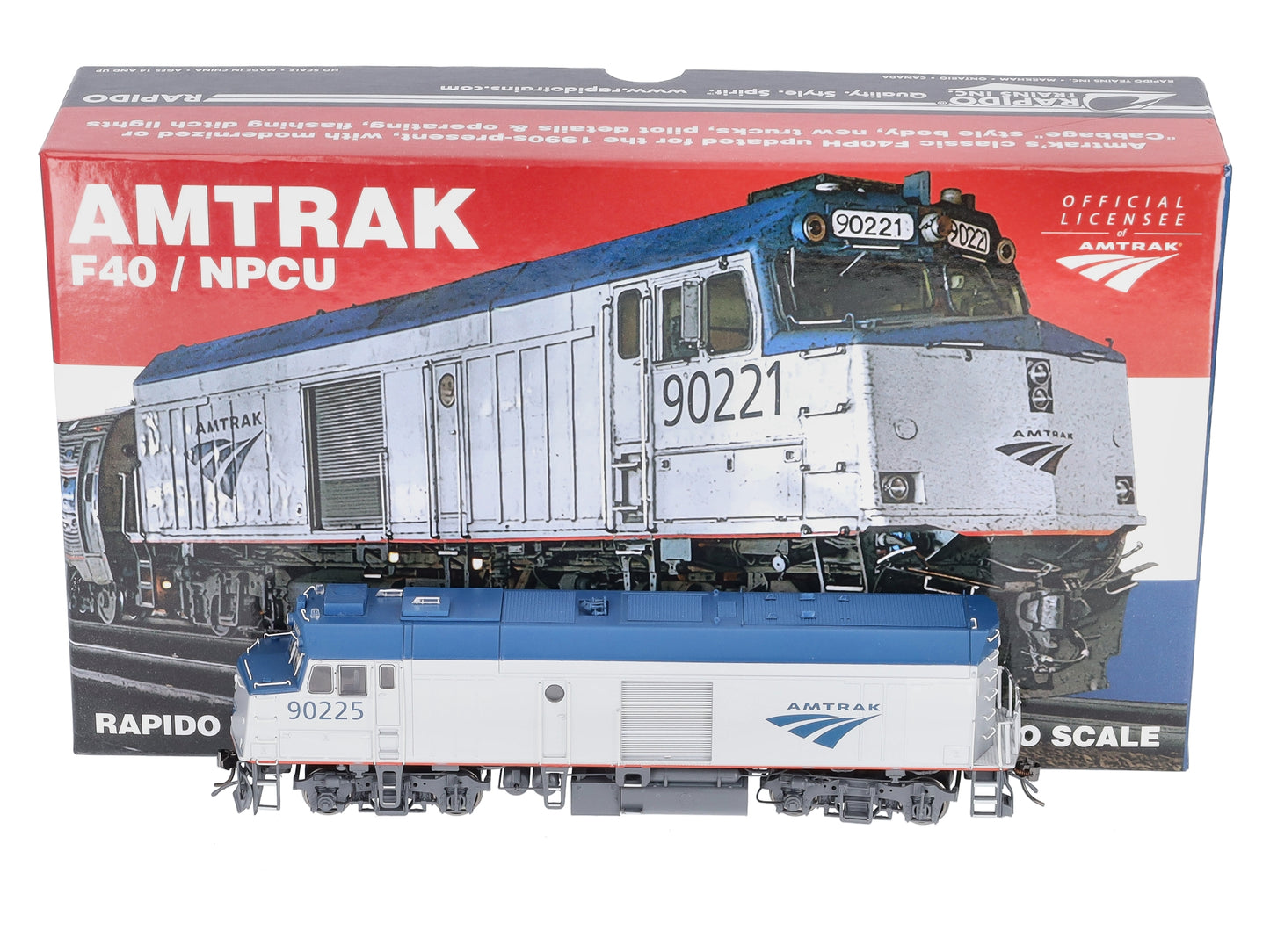 Rapido Trains 81010 HO Amtrak Cabbage NPCU Ph. V Swoosh Diesel Locomotive #90225