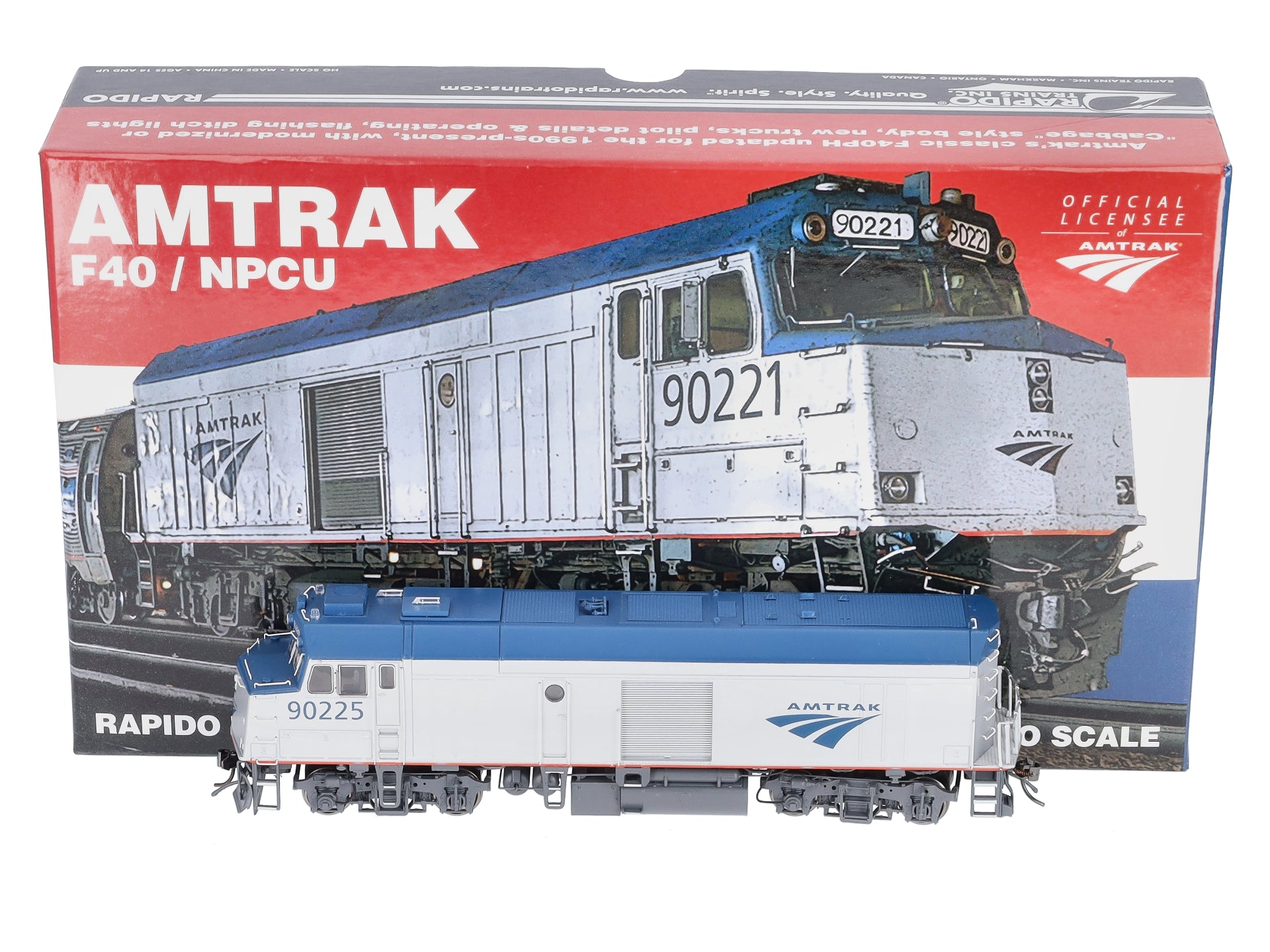 Rapido Trains 81010 HO Amtrak Cabbage NPCU Ph. V Swoosh Diesel Locomotive #90225