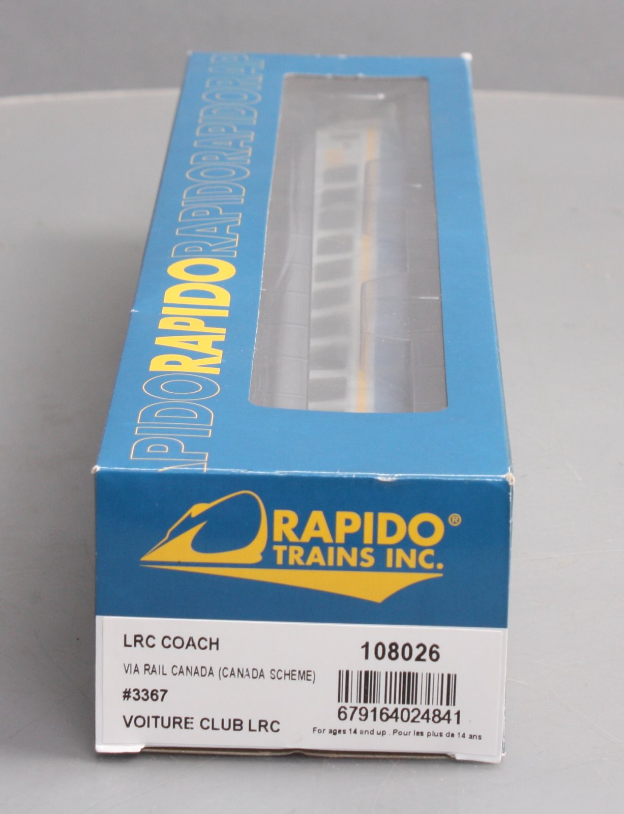 Rapido Trains 108026 HO VIA Streamlined LRC Coach #3367