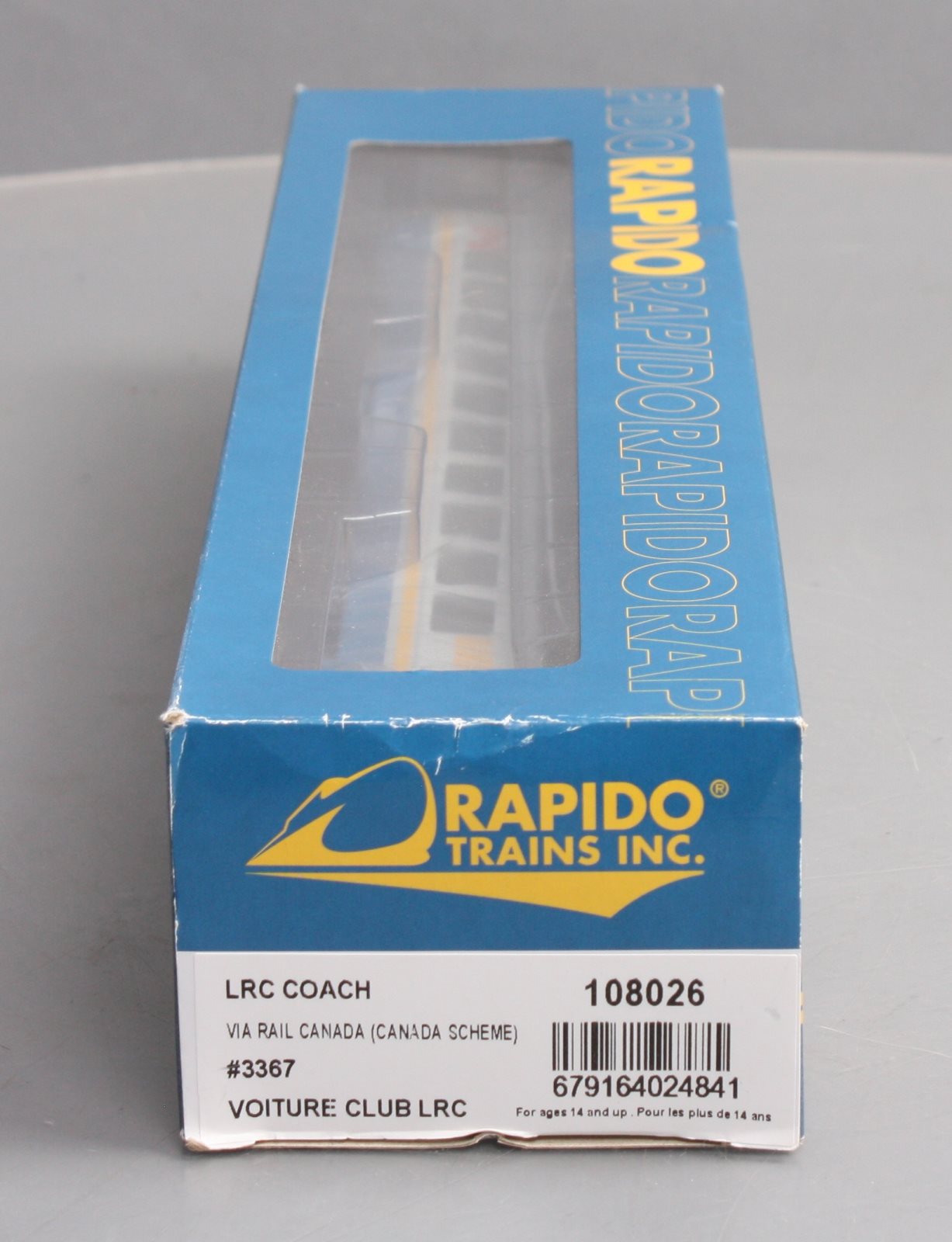Rapido Trains 108026 HO VIA Streamlined LRC Coach #3367