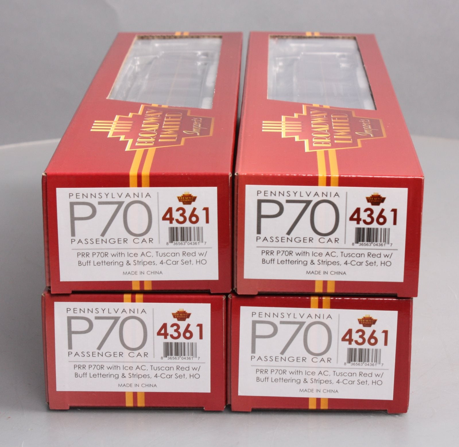 Broadway Limited 4361 HO Pennsylvania P70R Passenger Cars with Ice AC (Set of 4)