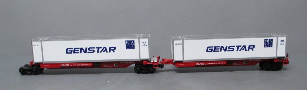 MTH 20-95088 O FEC Spine Car Set with 2 48' Containers (Set of 2)
