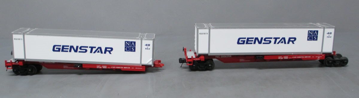 MTH 20-95088 O FEC Spine Car Set with 2 48' Containers (Set of 2)
