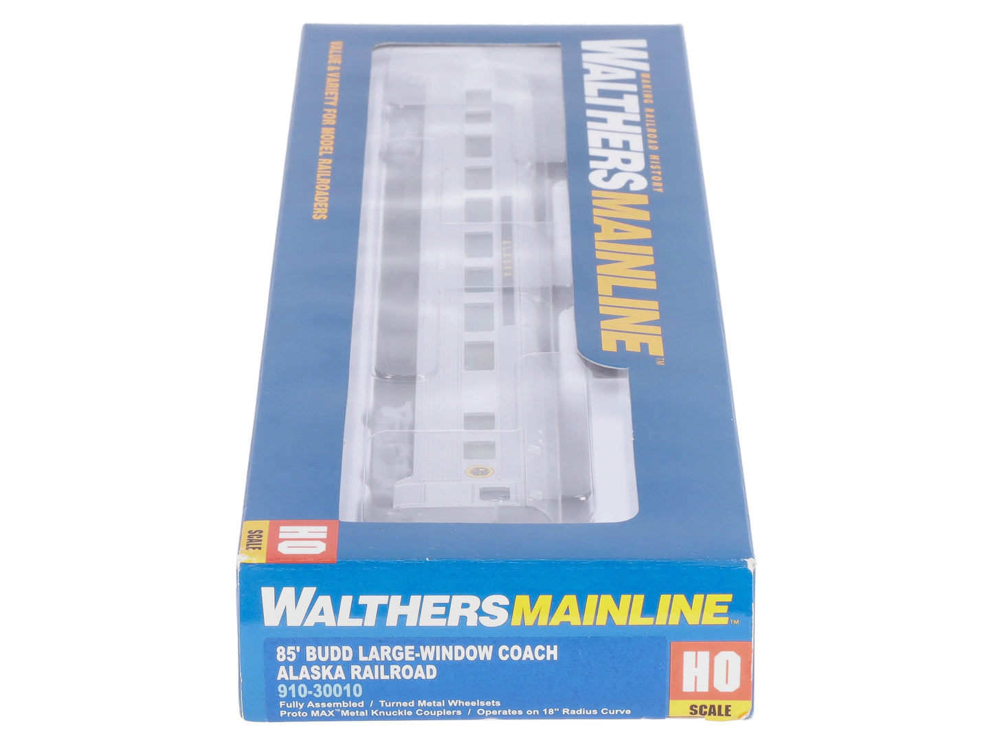Walthers 910-30010 HO Scale Alaska Railroad - 85' Budd Large-Window Coach Car