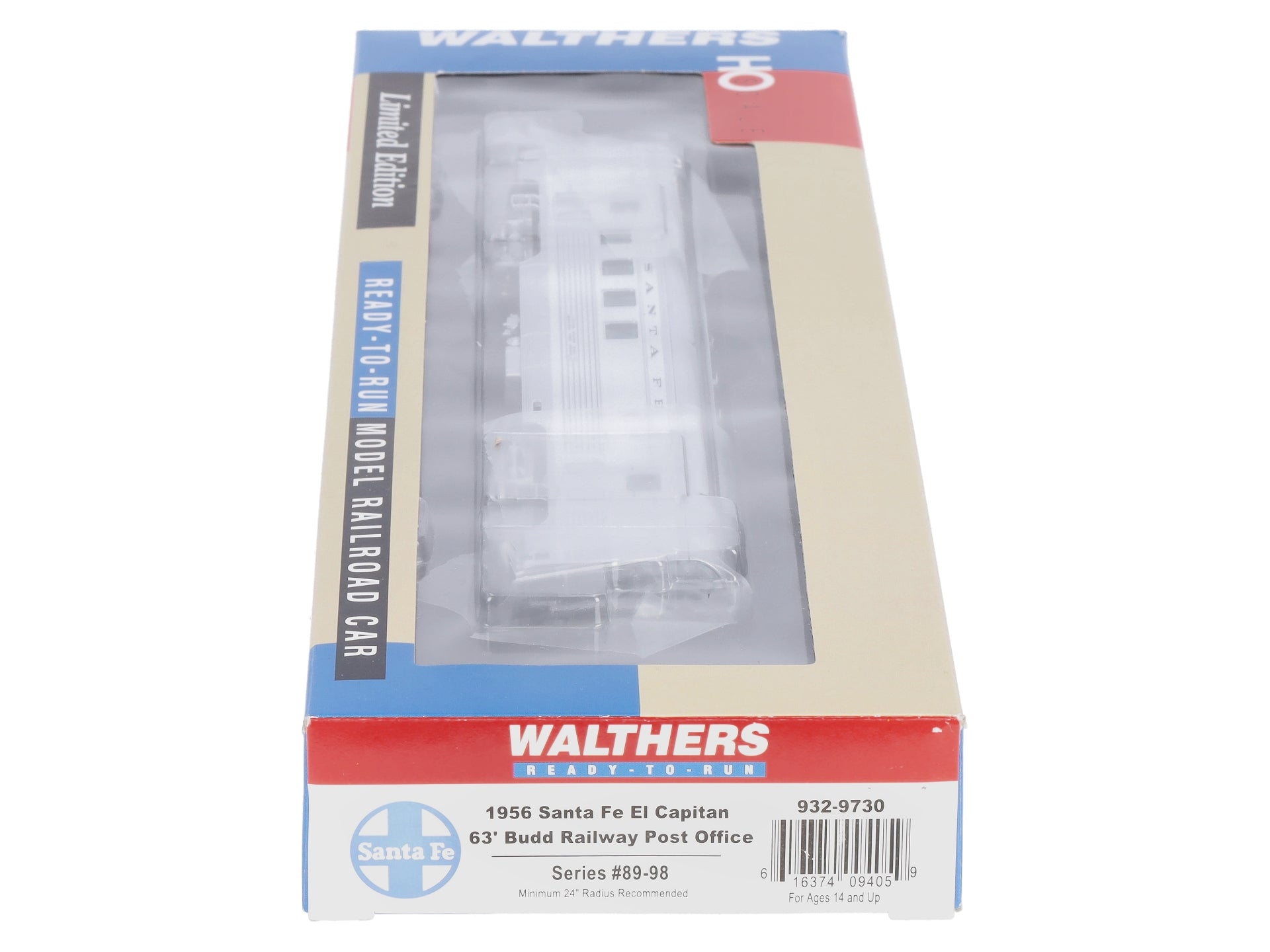 Walthers 932-9730 HO Santa Fe El Capitan 63' Budd Railway Post Office Car
