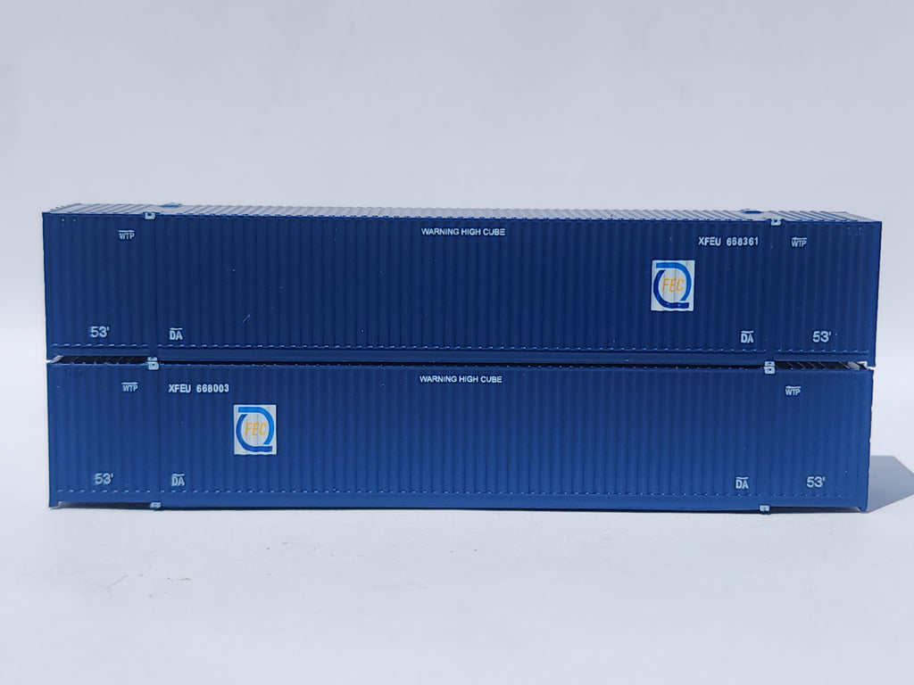 JTC Model Trains 537073 N FEC 53' High Cube 8-55-8 Corrugated Containers #2