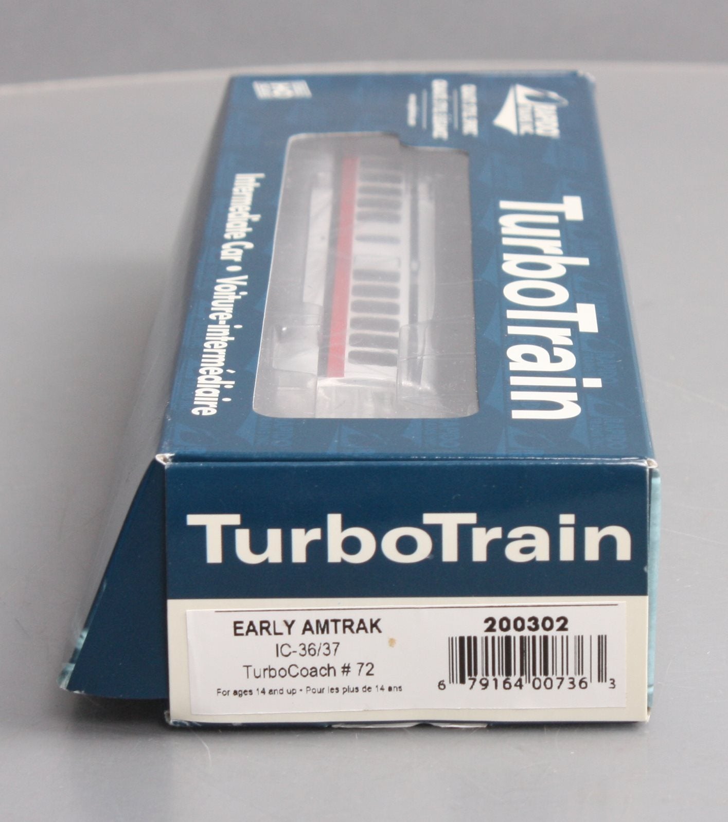 Rapido Trains 200302 HO Amtrak TurboCoach IC-36/37 Passenger Coach #72