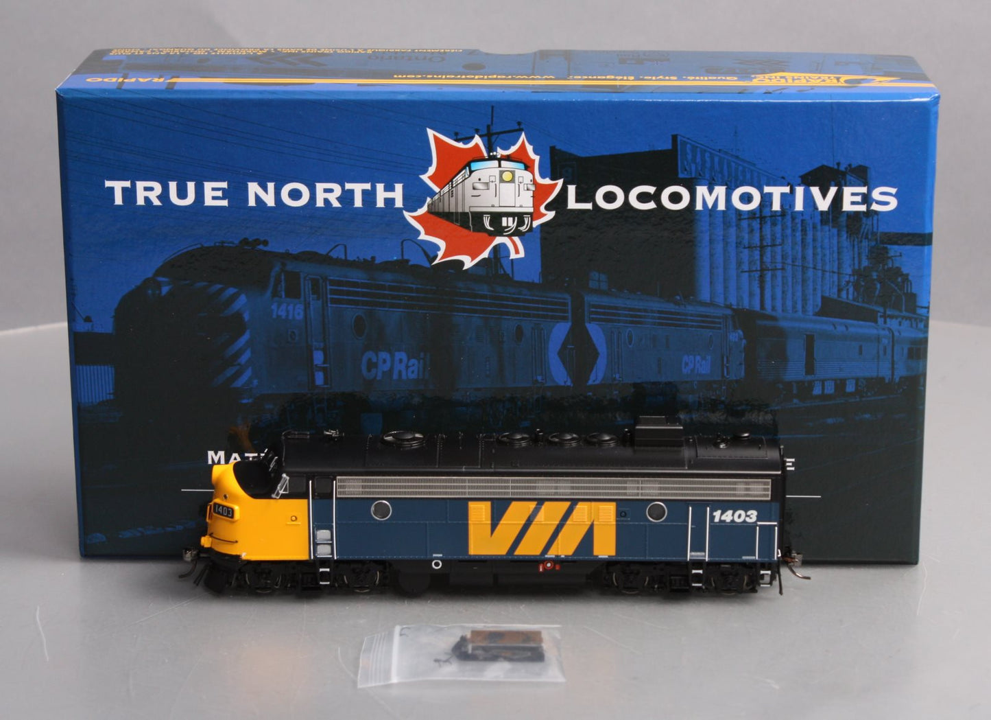 Rapido Trains 222035 HO VIA Rail Canada GMD FP7 Diesel Loco Standard DC #1403