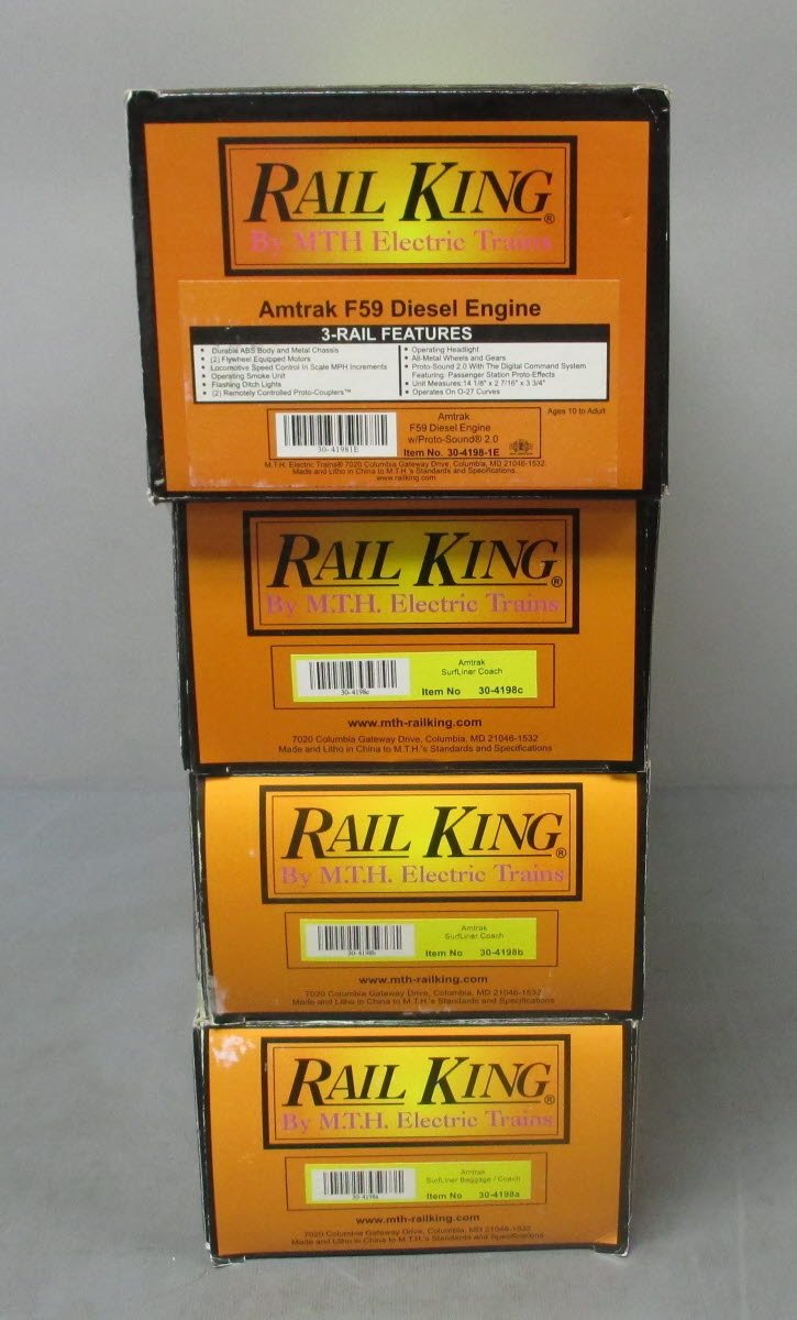 MTH 30-4198-1 Amtrak RailKing F59 Superliner O Gauge Diesel Train Set w/PS2