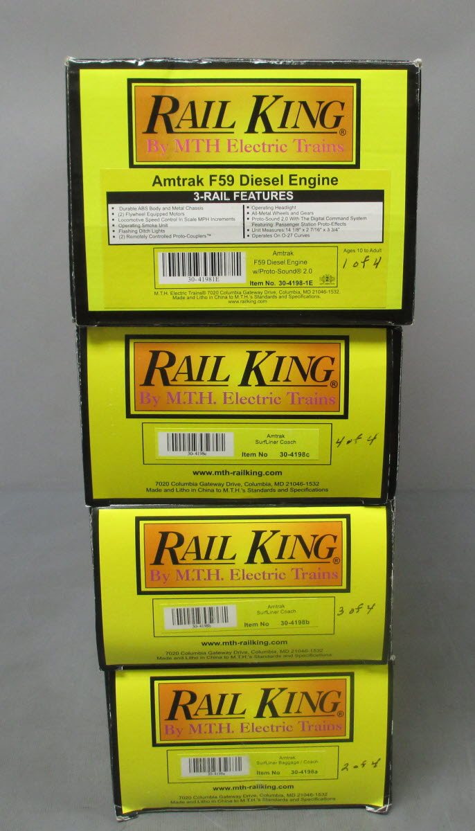 MTH 30-4198-1 Amtrak RailKing F59 Superliner O Gauge Diesel Train Set w/PS2