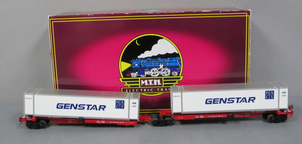 MTH 20-95088 O FEC Spine Car Set with 2 48' Containers (Set of 2)