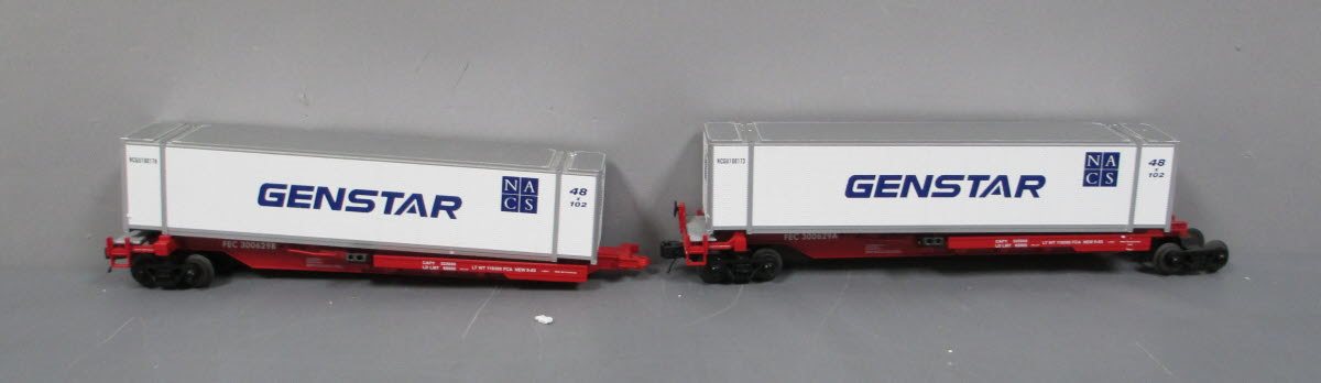 MTH 20-95088 O FEC Spine Car Set with 2 48' Containers (Set of 2)