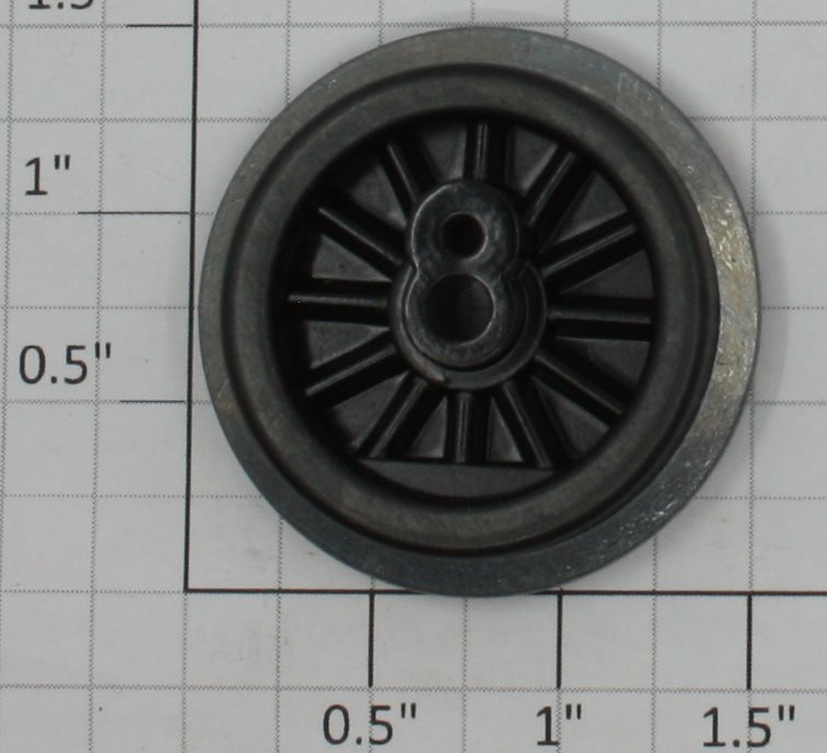 Lionel 249E-19 Black 12-Spoke Gear Wheel w/Black Rim-No Eccentric Stud