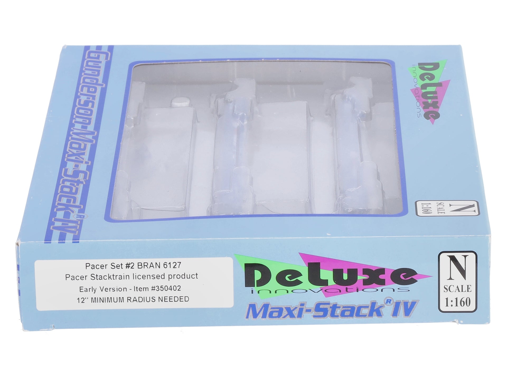 Deluxe Innovations 350402 N Pacer Maxi-Stack IV 3-Unit Intermodal Well Car Set