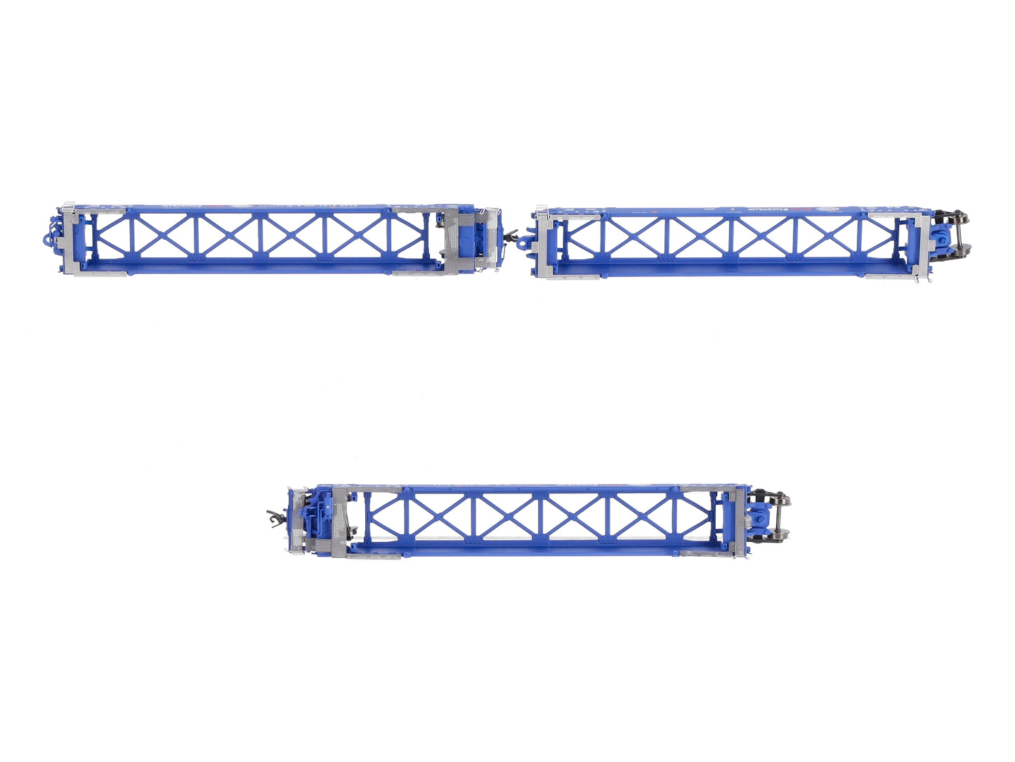 Deluxe Innovations 350402 N Pacer Maxi-Stack IV 3-Unit Intermodal Well Car Set