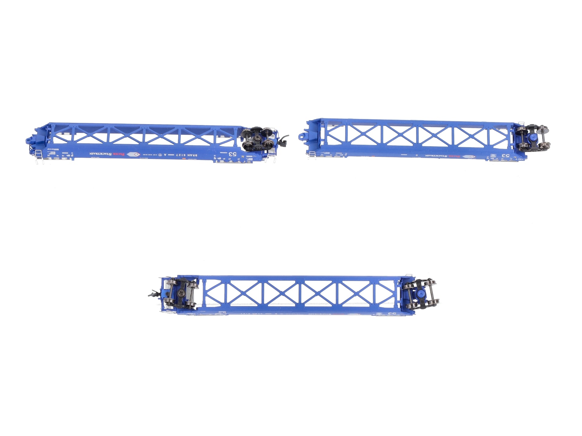 Deluxe Innovations 350402 N Pacer Maxi-Stack IV 3-Unit Intermodal Well Car Set