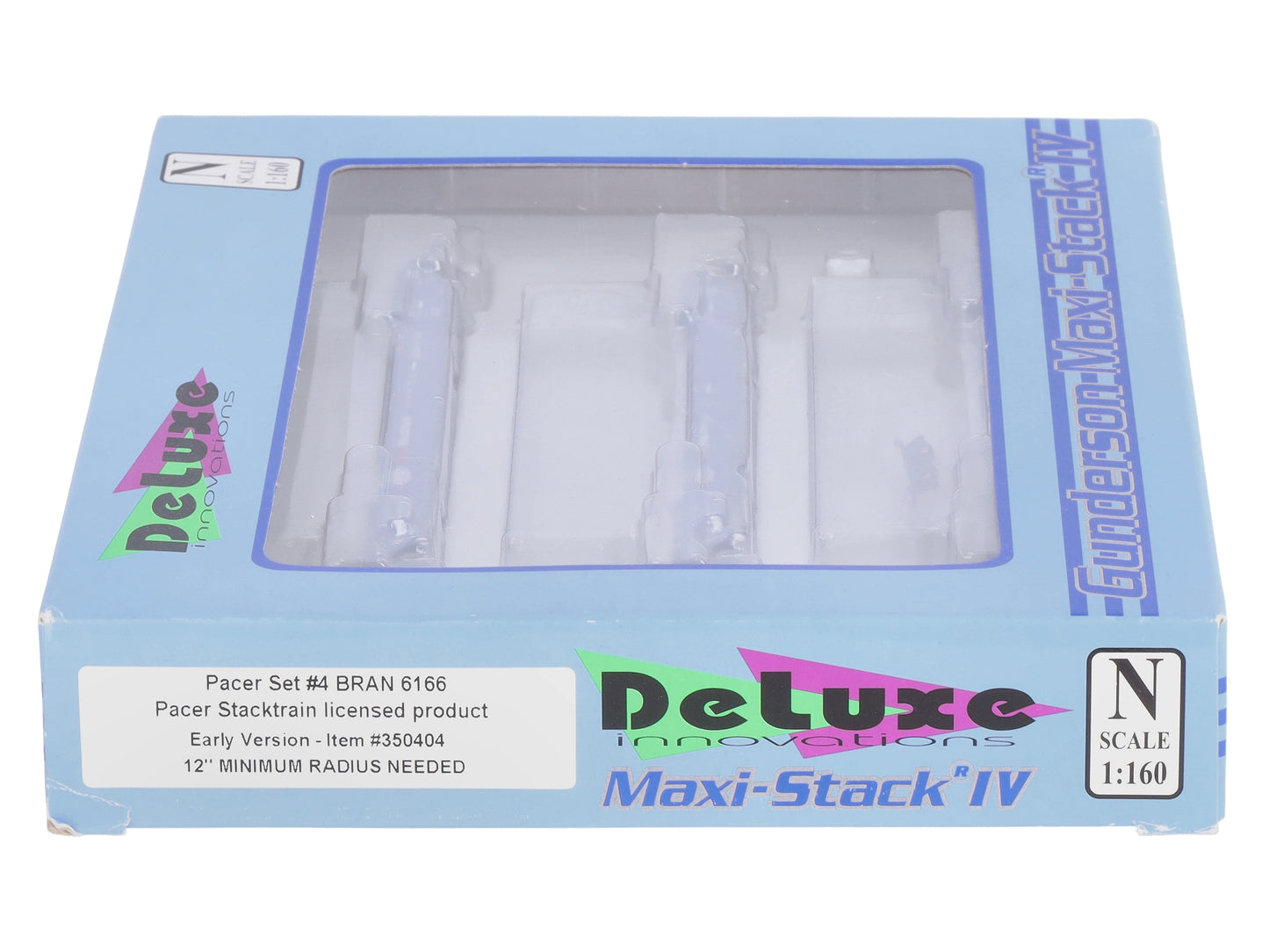 Deluxe Innovations 350404 N Pacer Maxi-Stack IV 3-Unit Intermodal Well Car Set