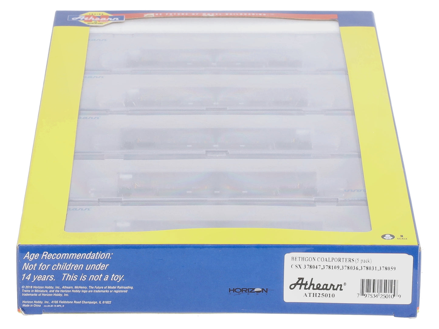 Athearn 25010 N CSX Bethgon Coalporter with Load #1 (Pack of 5)