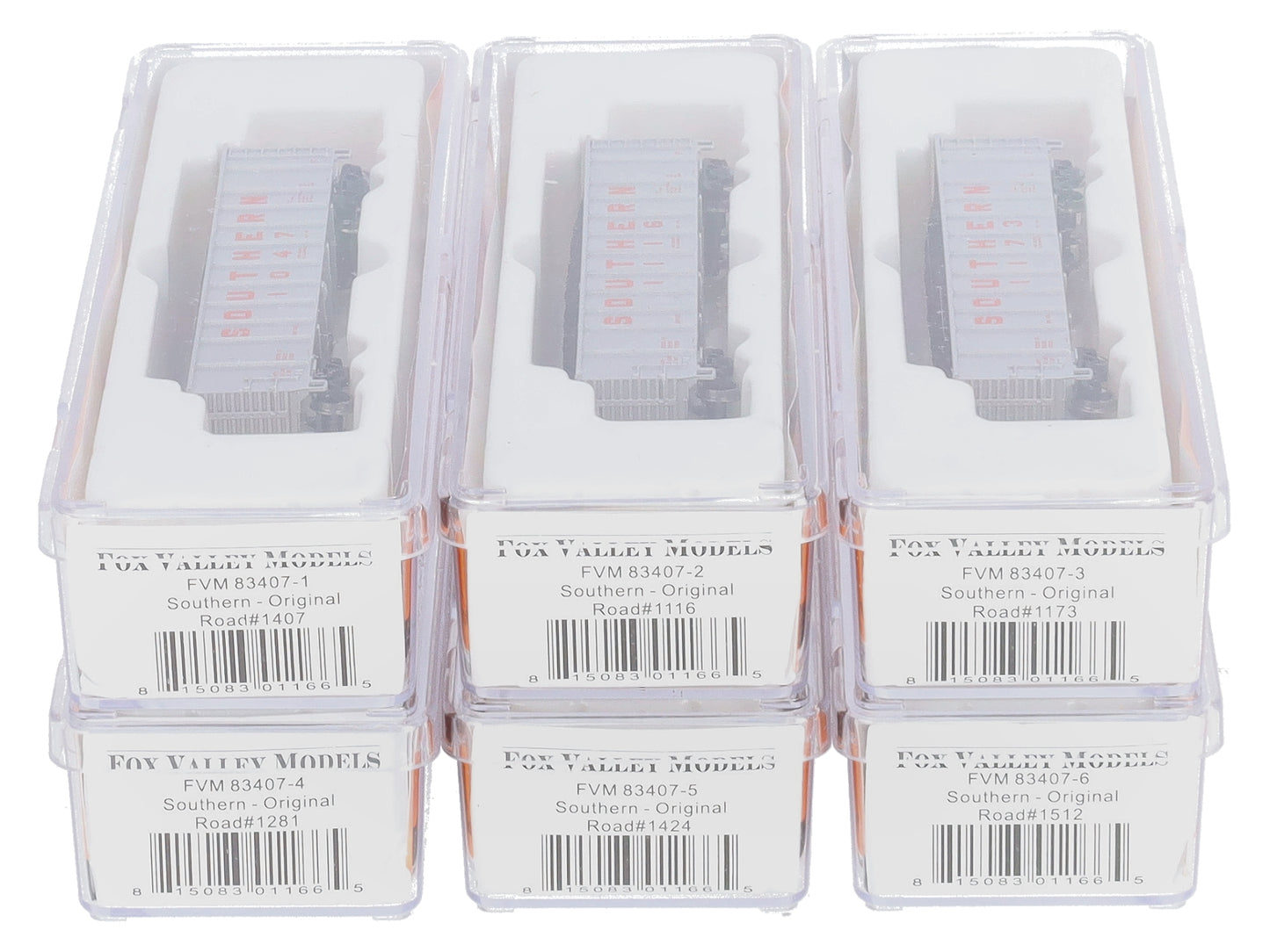 Fox Valley Models 83408 N scale SOU Silverside Coal Gondola #6 (Pack of 6)