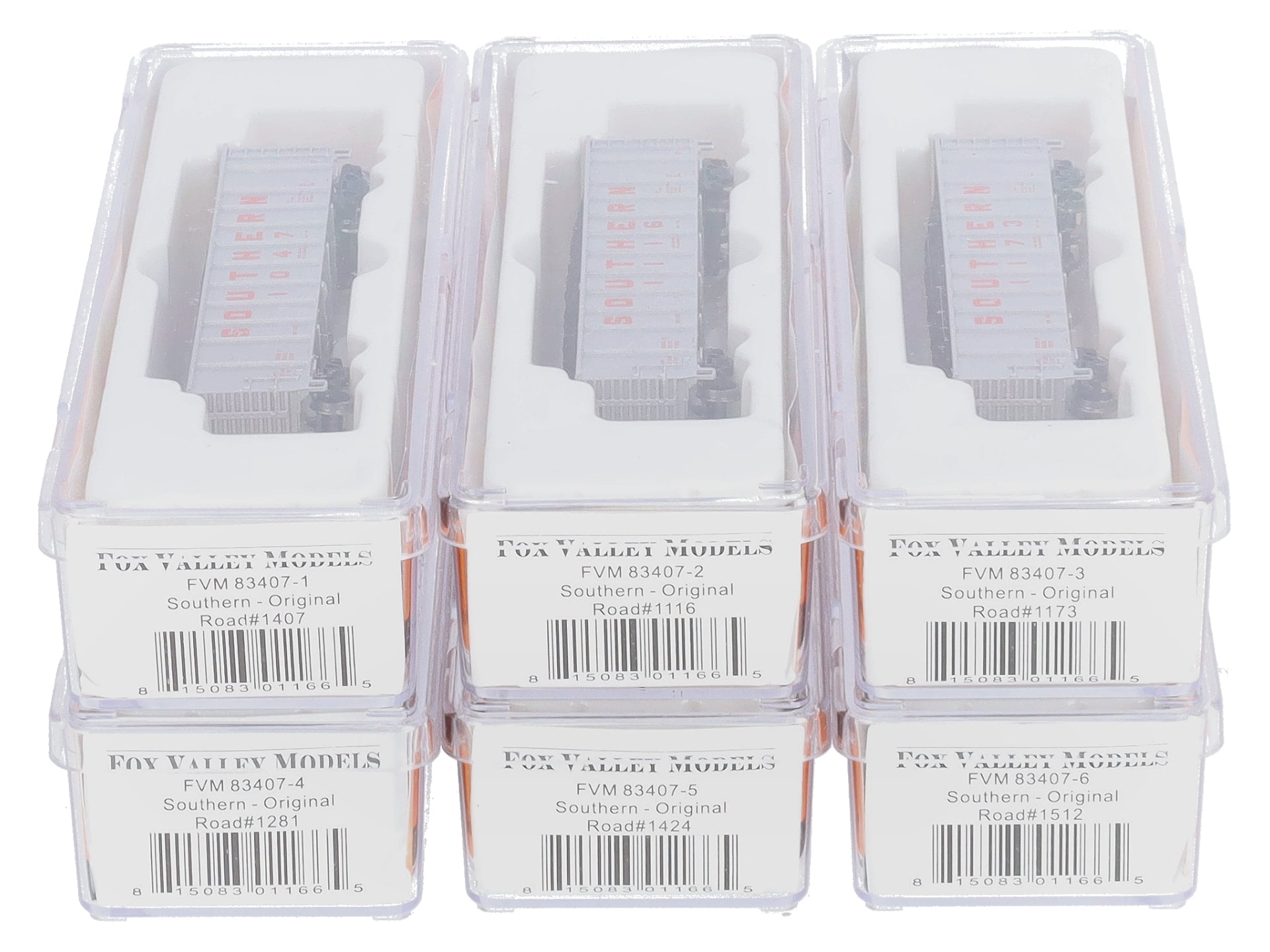 Fox Valley Models 83408 N scale SOU Silverside Coal Gondola #6 (Pack of 6)